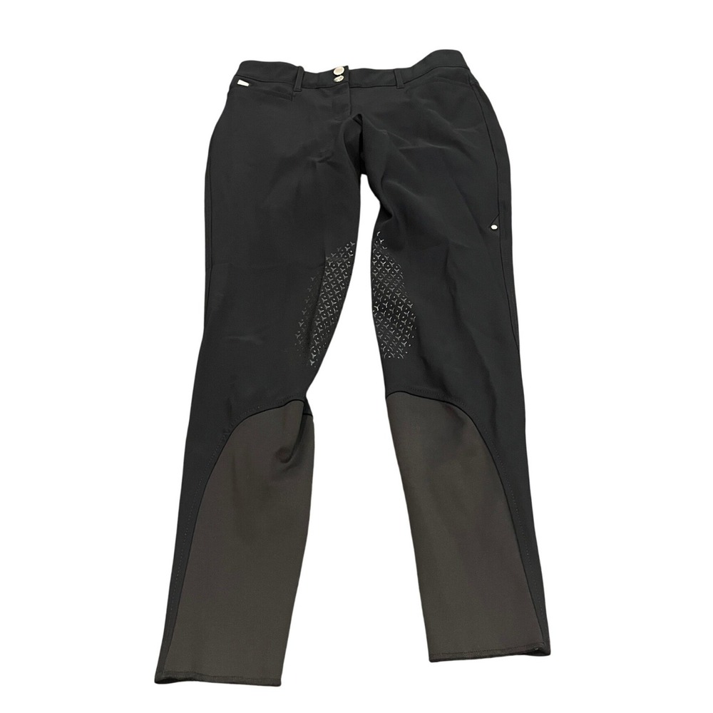 Equiline Riding Breeches Women IT 46 Black Knee Patch Equestrian Pants F20013